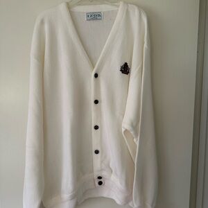 IZOD Men's White Cardigan Sweater
